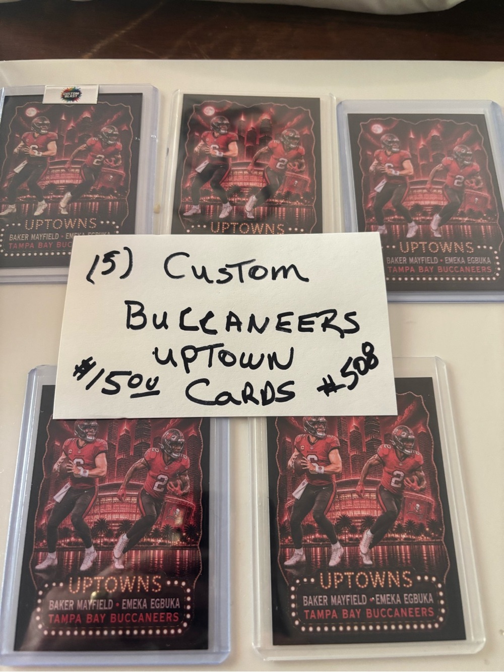 Custom Uptowns Buccaneers Trading Cards - Red
